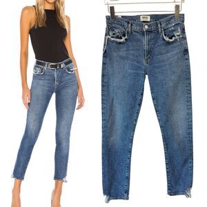 Agolde Toni Slim Straight Leg Jeans High Rise Distressed Denim Organic Cotton 28